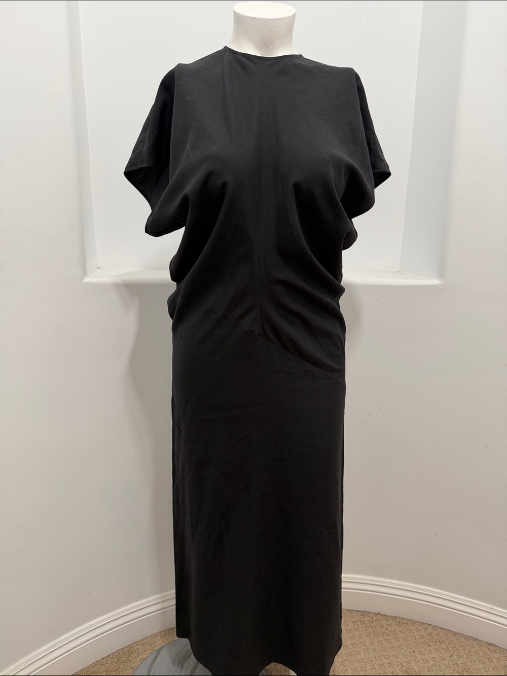 COS Black Women's Short-Sleeve Midi Dress Size 14 NWT